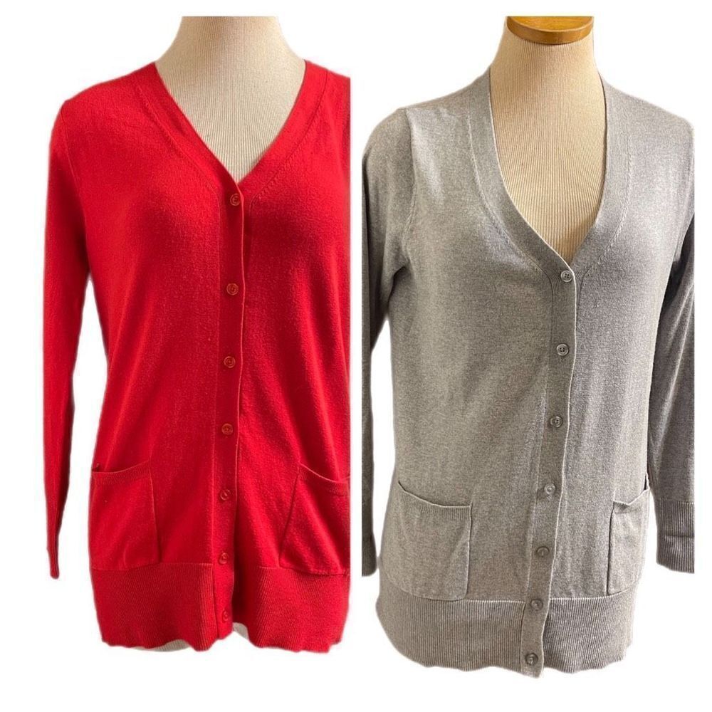 Woolovers Lot Of 2 Organic Cotton Silk Cardigan Sweaters Size Small